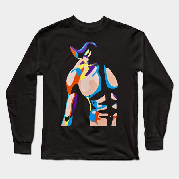 male body Long Sleeve T-Shirt by PrintsHessin